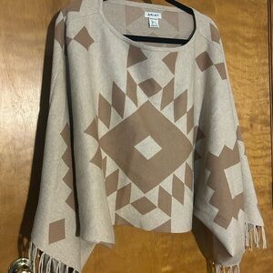 Ariat Tan and Cream Fringed Scarf